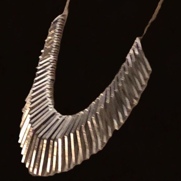 Gothic Statement piece Unique silver 3 d necklace - Picture 8 of 14